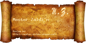 Mester Zalán névjegykártya